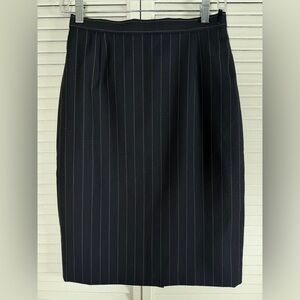🖤 Escada Margaretha Ley Wool Pencil Skirt Black Pinstripe Lined